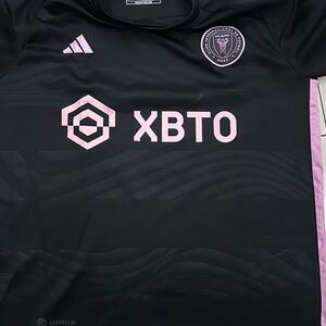 adidas Black and Pink Kids Jersey